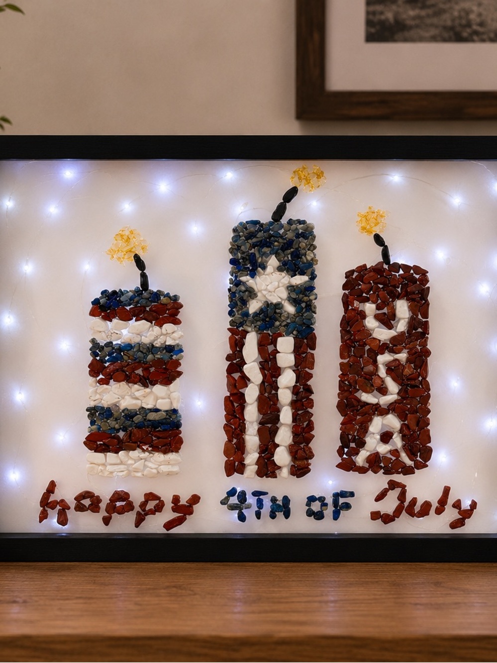 4th of July Firecrackers Crystal Chips Light Box